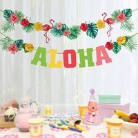 Décorations de bannière de fête hawaïenne Aloha, fournitures pour fête sur le thème du Luau, décorations de fête d'été sur la plage, décorations de fête d'anniversaire tropicale