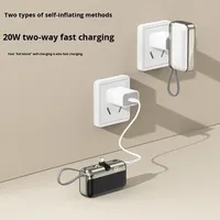 Batterie externe portable avec câble intégré, écran LED, charge rapide, grande capacité