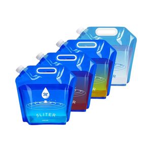 Sacs à eau portables JUB, sans BPA, anti-fuite, pliables, congelables, en plastique, 1,3 gallon, pour le camping, la randonnée, la pêche, la randonnée en montagne - Product Image 1