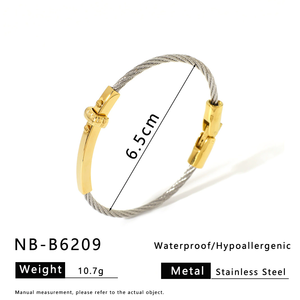 Cuerda de alambre de acero inoxidable Pulsera intermetálica Apertura de acero de titanio Perla de moda y pulsera de gama alta Forladies - Product Image 3