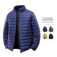 Veste matelassée légère pour homme avec étiquette d'entretien en anglais, tailles EU XS-5XL, pas de reétiquetage nécessaire, vente en gros en stock