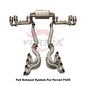 Système d'échappement complet Vortex Racing compatible Ferrari F430, collecteurs en acier inoxydable à haut débit, silencieux Catback pour optimisation sonore - Product Image 4