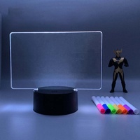 Veilleuse 3D 7 couleurs, marqueurs effaçables, tableau lumineux réinscriptible, bureau, chambre d'enfant, sommeil, LED, décoration industrielle pour la chambre