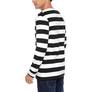 تخصيص الرجعية خليط مخطط تي شيرت جولة الرقبة قاعدة شعار مخصص تيشيرت الرجال قمصان طويلة الأكمام - Product Image 2