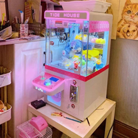 Usine en gros monnayeur petite machine de jeu d'arcade de bonbons pas cher mini jouet en peluche cadeau griffe de grue avec accepteur de facture pour les enfants