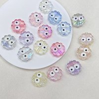 Perles en vrac en acrylique AB irisé de 20 mm, motif œil de monstre, fleur, dessin animé Kawaii, festonnées, pour stylos perlés et bracelets DIY, vente en gros