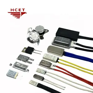 HCET Manual Auto Reset 10A 16A 250V M6 M5 M4 KSD301 Rosca de tornillo Cabeza de cobre Bimetal Protector térmico