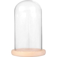 Cloche en verre Bougie Cloche Dôme en verre Dôme de Noël Mariage Préservé Cloche Dôme en verre Base en bois avec lumières LED