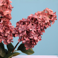 Bunga Hydrangea Buatan dari Kain Sutra Tiruan yang Realistis untuk Dekorasi Rumah Mewah di Hari Valentine, Thanksgiving, Warna Musim Gugur