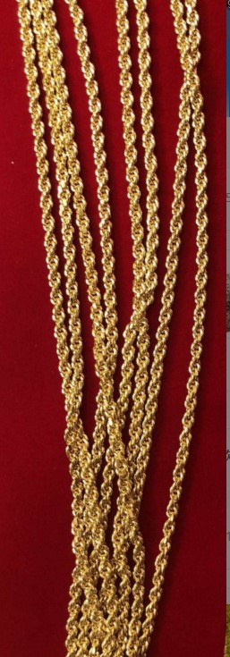 Chaînes de corde de couleur or
