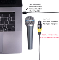 Câble USB-C vers XLR Femelle, Câble Microphone USB-C Mâle vers XLR Femelle 3 Broches, Connecteur Audio et Données pour Ordinateur, 2/3 Mètres