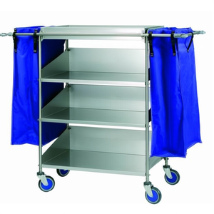 Carrello Ospedaliero in Acciaio Inox con 4 Ripiani, 70 Cm, Blu, Capacità 114 L, Carrello Medico - Product Image 2