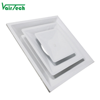 Hvac Climatisation Carré Air Grilles Diffuseur Métal Plat Cône Plaque 4 Voies Plafond Carré Diffuseur