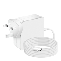 Adaptateur secteur USB C pour ordinateur portable, chargeur 61W avec câble Type C intégré, compatible avec Macbook, ordinateur portable, prise US EU UK AU