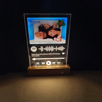 Acrylique néon personnalisé support de tableau lumière intérieur bord Lit Base gravure laser Led présentoirs signe