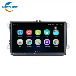 MIDCOURSE 8core Android 8.1车载DVD播放器，用于大众大众高尔夫4 Sharan T4，用于帕萨特B5，带有BT收音机SD USB免费GPS地图