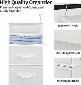Hanging Closet Organizer Fabric PE Living Room Clothing <b>Boxes</b> Stainless Steel Other Home Storage & Organization Rectangle 2mm - Product Image 3