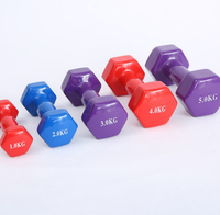 Haltères hexagonaux colorés en vinyle, finition mate ou brillante au choix, pour la mise en forme corporelle à domicile pour femmes, poids multiples de 0,5 à 10 kg