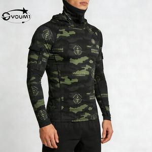 שירות ייצור בהתאמה אישית של יומי, הגנה מפני קרינת UV 50+, עמיד למים, עמיד לרוח, הסוואה, קפוצ'ון 2 ב-1, 100% פוליאסטר, קפוצ'ונים דחיסה לגברים לדייג - Product Image 1