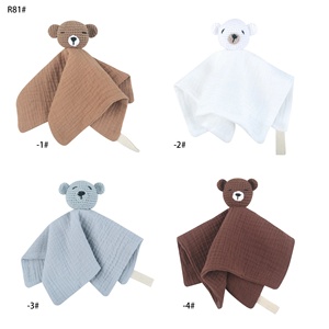 En gros, Doudou ours en crochet en mousseline douce et adorable pour bébé, <span class=keywords><strong>couverture</strong></span> de réconfort pour enfant - Product Image 3