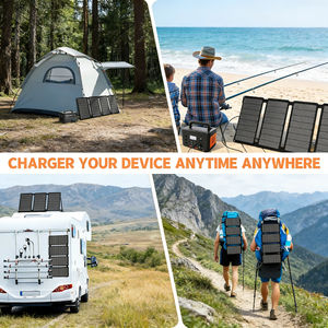 แผงโซลาร์เซลล์พับได้ 50W พร้อมพอร์ตชาร์จ 3 ช่อง (USB-A/USB-C/DC) ประสิทธิภาพ 23% สีดำ/ลายพราง สำหรับตั้งแคมป์ เดินป่า รถบ้าน กิจกรรมกลางแจ้ง - Product Image 6