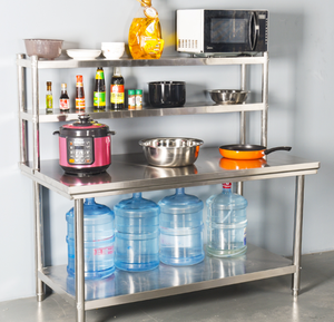 RUITAI High Quality Stainless Steel <strong>Worktable</strong> with Top Shelf / Back Shelf Work Table - Product Image 3