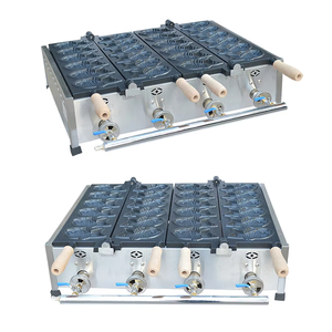 XEOLEO Taiyaki Machine à gaufres en forme de poisson Machine à gâteaux de poisson <span class=keywords><strong>2</strong></span> assiettes poisson haricot rouge Machine à gaufres gaz GPL antiadhésif 6 pièces * <span class=keywords><strong>2</strong></span> - Product Image 4