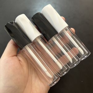 ISMAN Tubetto per Lucidalabbra Trasparente con Diamante Unico, Contenitore per Lip Glaze con Tappo Bianco e Nero, Realizzato in Plastica per Cosmetici 5ml 7ml - Product Image 1