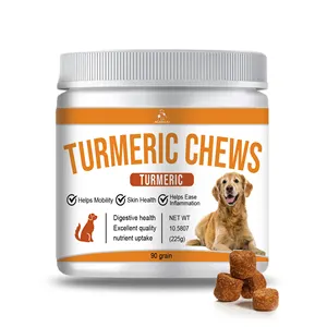 OEM ODM Factory Custom Private Label Turmeric Chews Wholesale For Dogs Skin And Coat Supplement Pet Health Care Chews Food