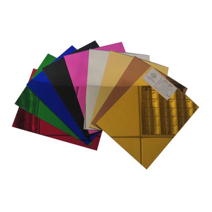 Feuilles de miroir acrylique double face adhésives <span class=keywords><strong>couleur</strong></span> or rose, argent, noir, 4x8 pieds (8x4 pieds), effet miroir doré - Product Image 1