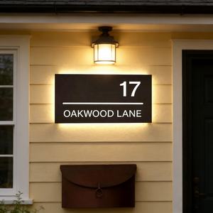 Insegna LED Personalizzata con Numero Civico 12V, Design Gratuito, Targa Indirizzo Personalizzata per Decorazione Casa - Product Image 2