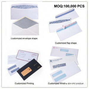Sobre de <span class=keywords><strong>Papel</strong></span> Blanco Personalizado para Cartas Comerciales OEM # 10 <span class=keywords><strong>Sobres</strong></span> de Seguridad para Envíos con Cierre Autoadhesivo - Product Image 5