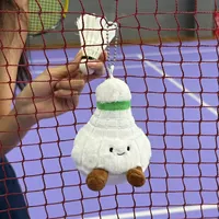 Nouveauté 2025 XS Peluche Super Douce Remplie, Pendentif Porte-clés Créatif en Forme de Balle de Badminton Lavée, Jouet Mignon Anti-stress Doux et Moelleux