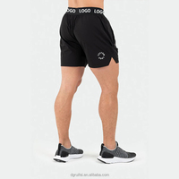Shorts de sport athlétiques pour hommes avec logo personnalisé, ceinture durable, ourlet fendu, entrejambe de 5 pouces