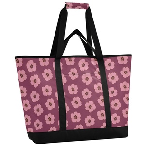 Sac isotherme de pique-nique à bandoulière grande capacité Aloha Collection, imprimé floral hawaïen Hau, personnalisé avec logo - Product Image 2