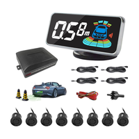 Sensor de Aparcamiento para Coche con Radar de Marcha Atrás, Cuatro Sondas, Pantalla LCD, Impermeable, con Advertencia por Voz