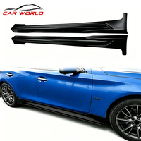 Kit de lèvres de spoiler diffuseur de bas de caisse ABS Runze Infinity Q50 2014-2022 avec protection, couleur noire