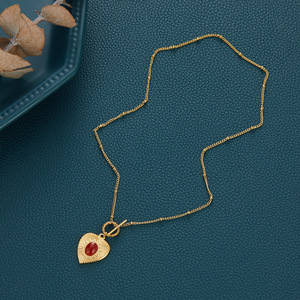 Collana con Ciondolo a Cuore Vintage 2026, Placcato Oro, Stile Retrò Geometrico, Charm OT, Gioielli alla Moda per Donne - Product Image 4