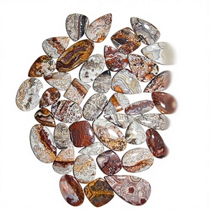 พลอยอะเกตธรรมชาติแบบ Crazy Lace หลากสี รูปทรง Cabochon สำหรับทำเครื่องประดับ คุณภาพดีเยี่ยม แบบ Opalescent Third ขายส่ง - Product Image 1