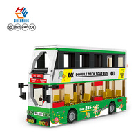 Wange 5971 Véhicule de transport urbain Autobus touristique à double étage Modèle de voiture en blocs Ensemble de construction personnalisé Jouet de collection