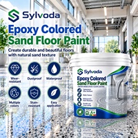 Peinture de sol époxy colorée SYLVODA pour usage commercial, texture de sable naturel durable, résistante aux taches et à l'usure, pour sols de construction