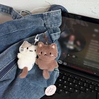 Porte-clés en peluche mini ours mignon, pendentif animal de dessin animé en peluche, breloque de sac en peluche douce de 10 cm, cadeau porte-clés