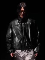 Blouson Bomber Rétro Militaire Noir en Polyester/Coton Imperméable, Forme Baguette, Personnalisé, Vente en Gros OEM, Pas Cher