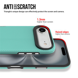 Cho <span class=keywords><strong>Iphone</strong></span> 17 Không Khí 17 Pro 17 Pro Max 16 15 14 Tam Giác Kết Cấu Non-Slip Mềm TPU Cứng PC 2 Trong 1 Chống Sốc Điện Thoại Di Động Trường Hợp - Product Image 5