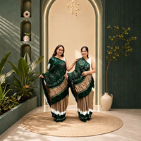 Sari en pure soie modale Bandhani avec motif Bandhani 3D, chemisier assorti, collection de vêtements traditionnels pour les fêtes