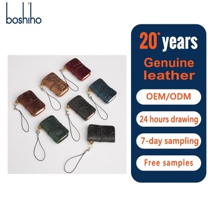 Boshiho Vintage Genuine <b>Leather</b> Zipper Super Mini Handmade Lightweight <b>Notepad</b> Creative Flap Pocket Multi-purpose Paper Notebook - Product Image 1