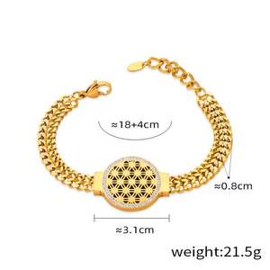 Caliente personalidad hueco vida flor joyería multicapa cadena diseño titanio acero chapado en oro conjunto de joyas - Product Image 6