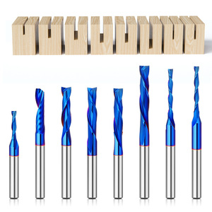 1/4 Inch Shank Nano Blue Solid Carbide <strong>Router</strong> <strong>Bit</strong> TCT Mortising CNC Flush Trim Upward <strong>and</strong> Downward Rotation Trimming Cutter - Product Image 2