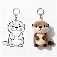 Porte-clés en peluche de loutre de mer de dessin animé de 10 cm - Jouet en peluche doux et durable respectueux de l'environnement avec pendentif pour sac