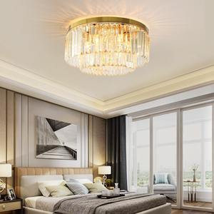 Nueva llegada nueva decoración redonda vestíbulo del hotel LED de lujo Glod lámpara de techo de cristal moderna para sala de estar - Product Image 1